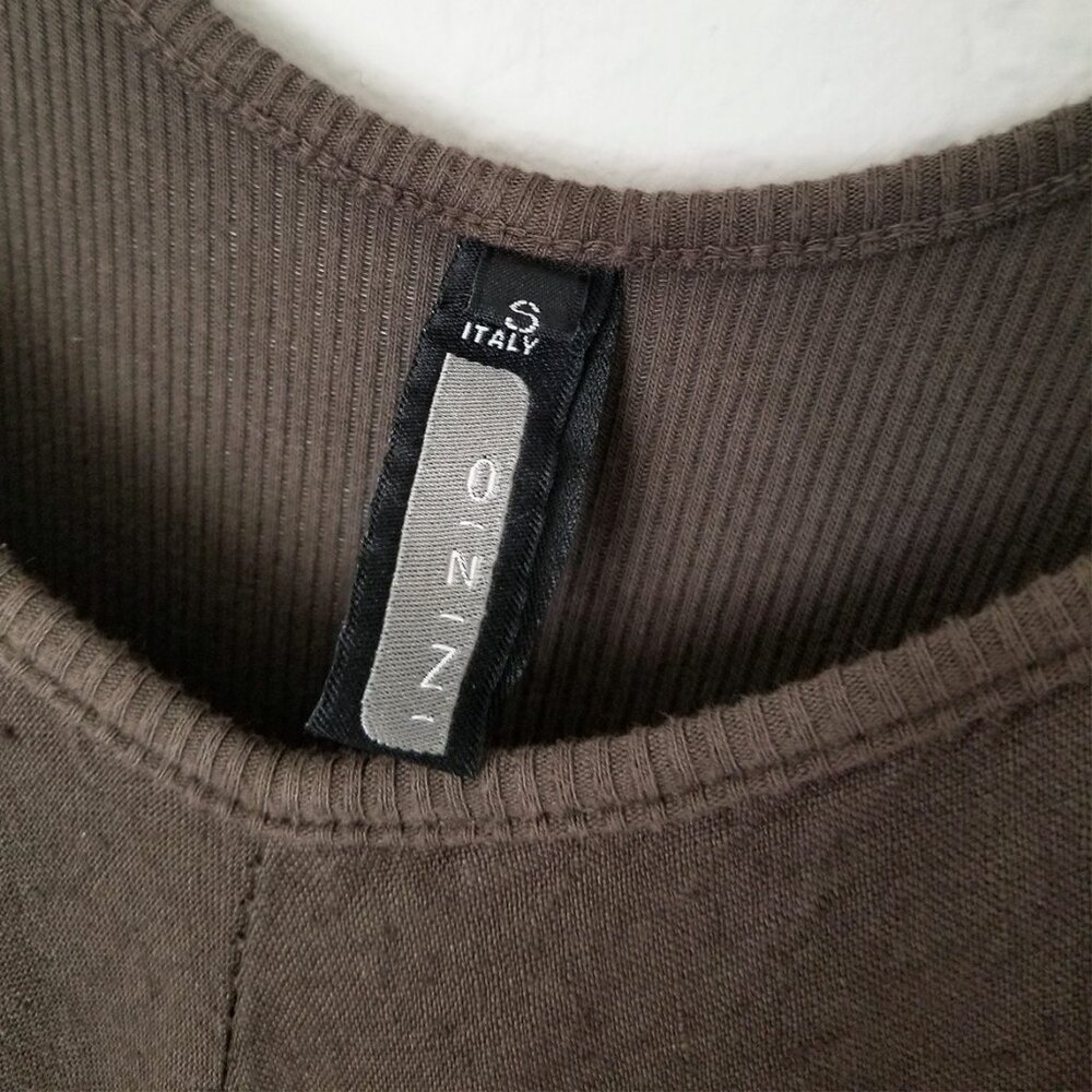 Inizio MAGIC 2 POCKET Sleeveless Linen Dress S Lagenlook Dark Olive Italy $150 - Picture 4 of 11